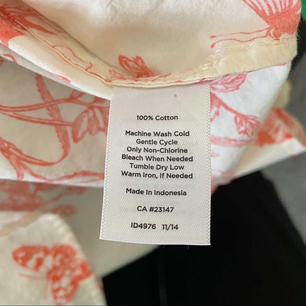 Talbots Orange Botanical Button Down Size 6 - image 4